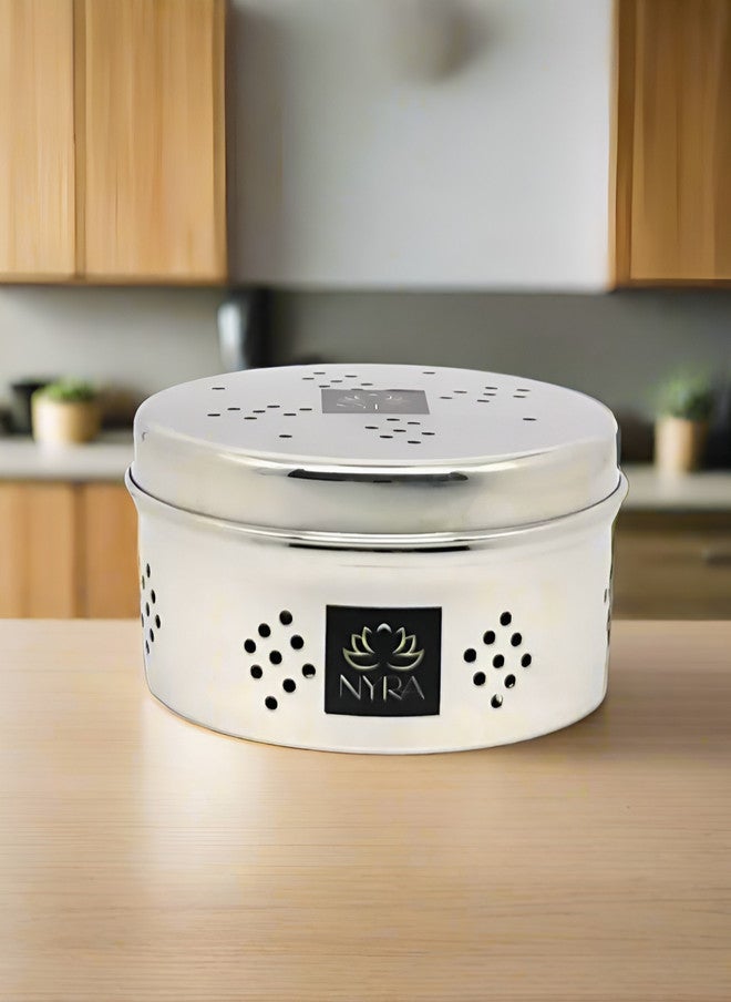 Nyra Kitchenware Coriander Box Container Set - Stainless Steel Flip Top Fridge Container - Image 1
